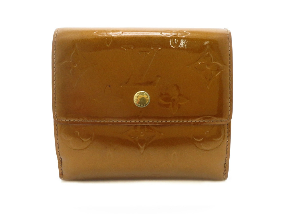 LOUIS VUITTON Portemonnaie Billet Carte Credit Vernis Bronze Brown